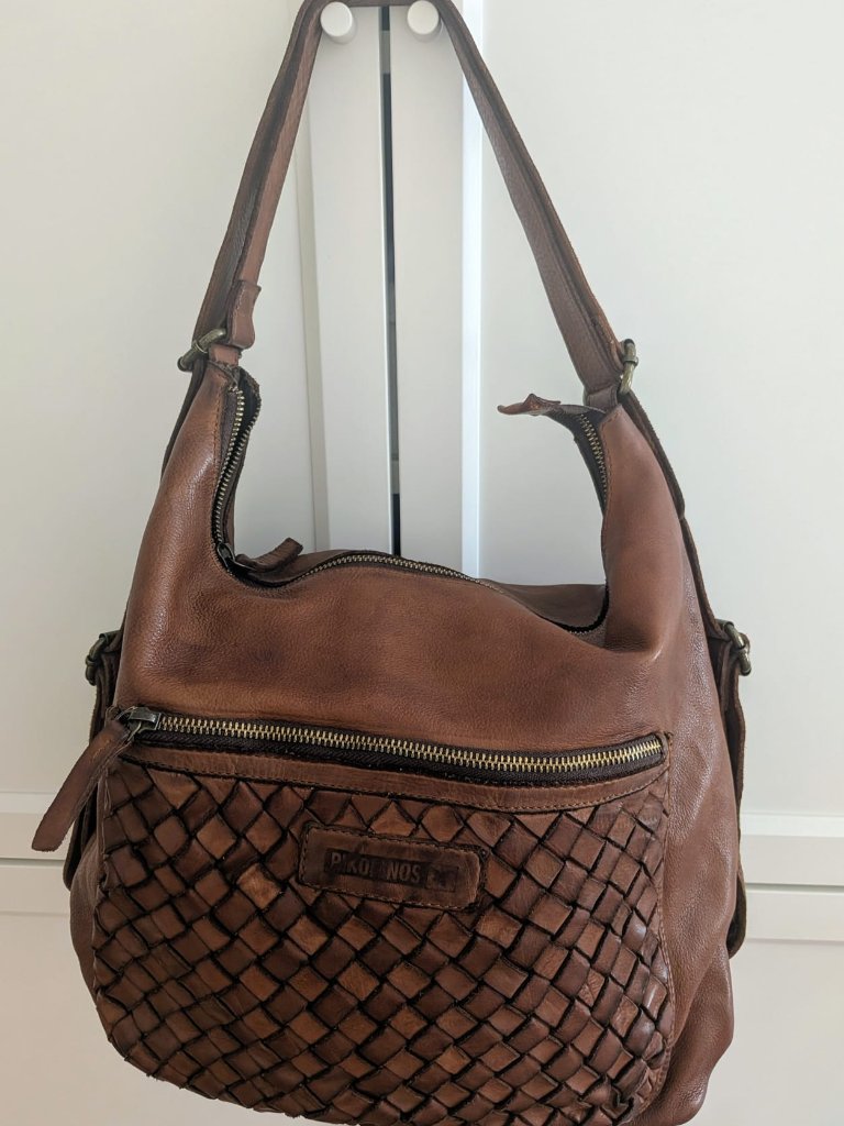 Pikolinos Leather Convertible Shoulder Bag / Backpack Brown, Nwot